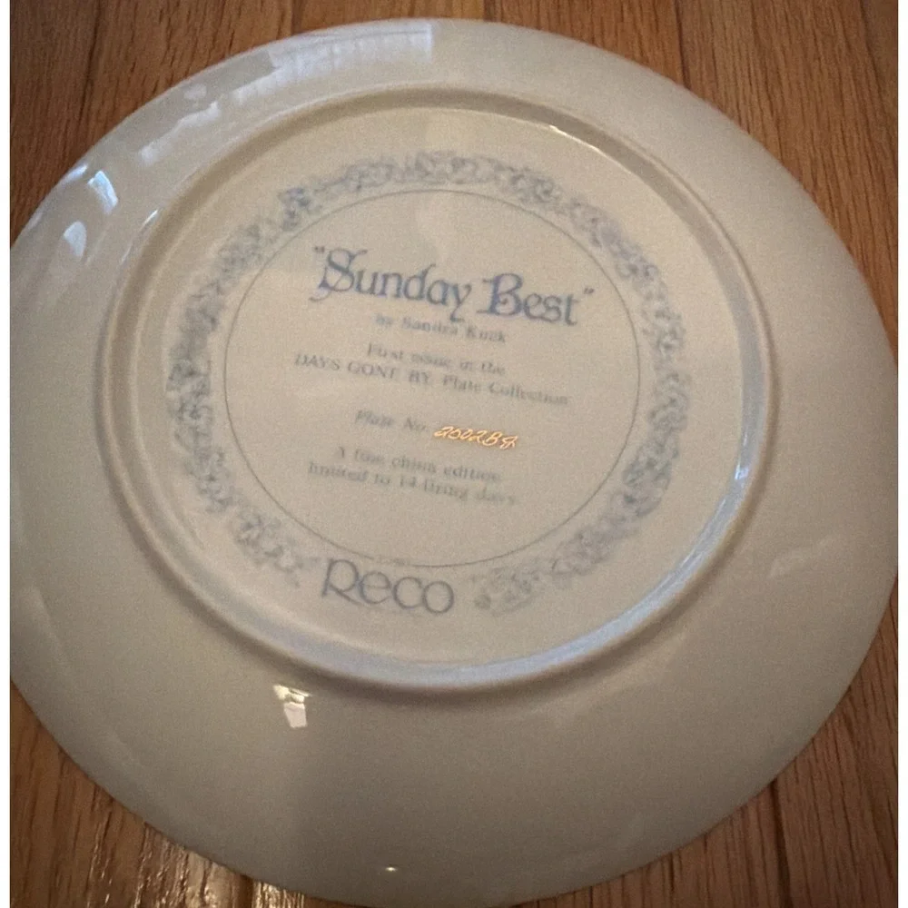 Sunday‎ Best by Sandra Kuck Days Gone By 1983 Collectors Plate Ltd Ed #1324BJ 1